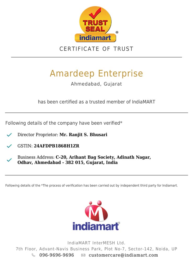 Amardeep Enterprise Certificate of TrustAmardeep Enterprise Certificate of Trust